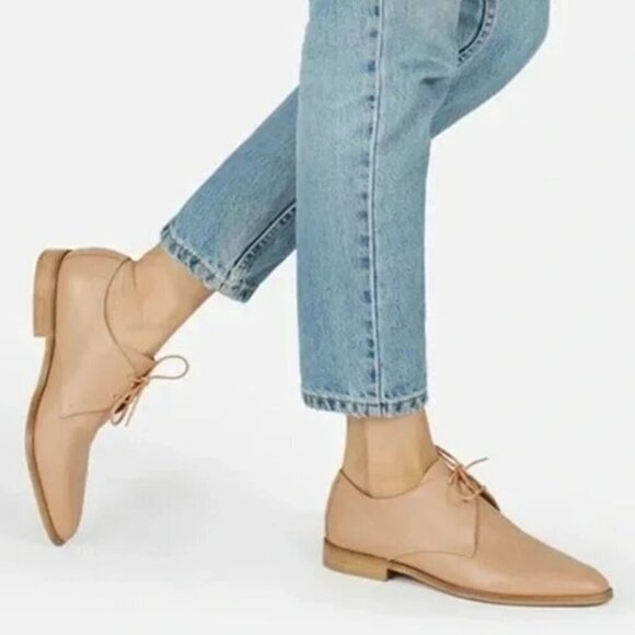 Evereve Shoes - Everlane The Modern Oxford Blush Creme Leather Derby Shoes - Size 10.5
